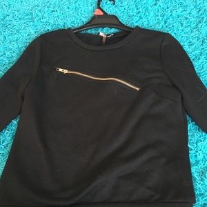 Black fashion Nova sweater with zipper on front